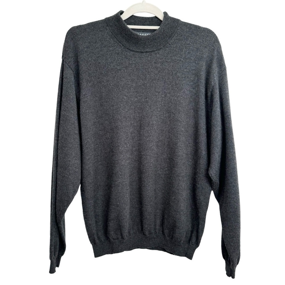 Consensus 100% extra fine merino wool Men’s Sweater Dark gray Large